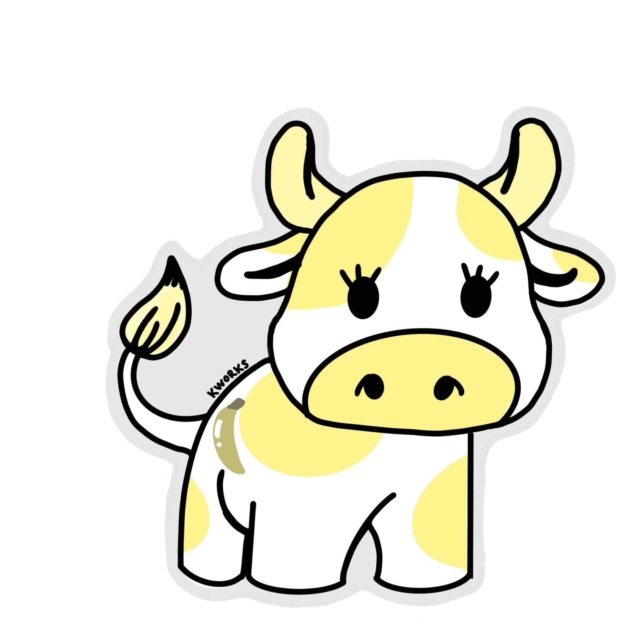 Banana Cow Sticker Etsy