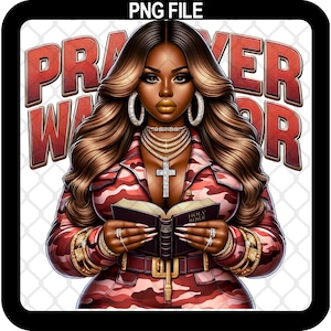 Black Girl Prayer Warrior Clipart | Black Girl Clipart | African American women in Prayer | Planner Stickers | Faith Clipart