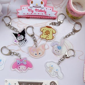Adorable Double-Sided Acrylic D Keychains – approx. 3cm  | Bag and Pencil Case Accessory