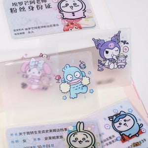 Privacy Protection Card Holder with Whimsical Prints, 9.2x6cm Plastic ID Cover for Campus Cards & Licenses/Capybara/Chiikawa