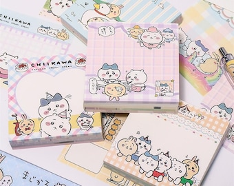 Chiikawa 200‑Sheet Thick Memo Block – 5 Cute Designs, Tear‑Off Sticky Note Pad for Students & Office