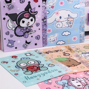 A4 3ポケット仕切りフォルダー – 31×25 cm かわいいプラスチック製ファイルオーガナイザー（書類・試験用）