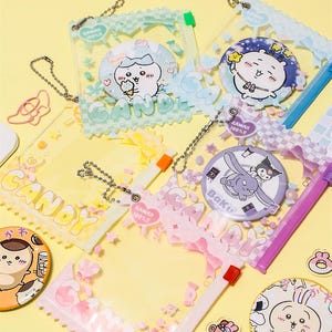 PVC Badge Holder - 10.8cm x 9cm Cute Candy Bag with Chain & Secure Zip