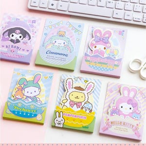 Notas adhesivas con forma de huevo de Pascua, bonitos blocs de notas con dibujos animados, 3 diseños, 48 hojas, 8 x 11 cm