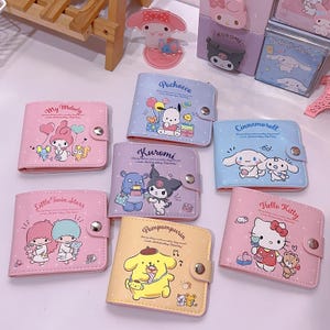 Carteira compacta dobrável com bolso para moedas – 11 cm x 9,5 cm, couro PU, armazenamento para cartões e moedas