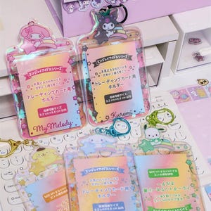 Sparkling Laser Campus Card Holder Set – Featuring Adorable Characters & Keychain Accessories
