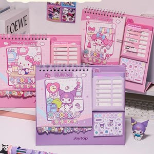 2025-2026 Nice Desk Calendar & Planner – Starts Sept 2025 – Cute Character-Inspired Monthly Schedule with Stickers