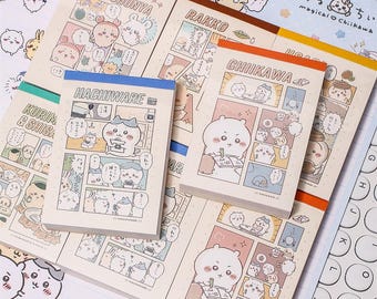Chiikawa Note Pad – 8.5×6cm, 100 Sheets, 2 Designs, Cute Cartoon Memo Pad