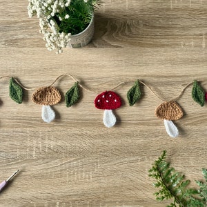 Crochet Mushroom Garland | Toadstool Garland | Wall Hanging | Home Decor