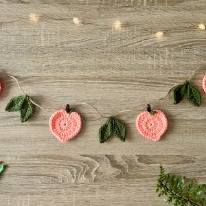 Crochet Peach Garland | Fruit Garland | Wall Hanging | Home Decor