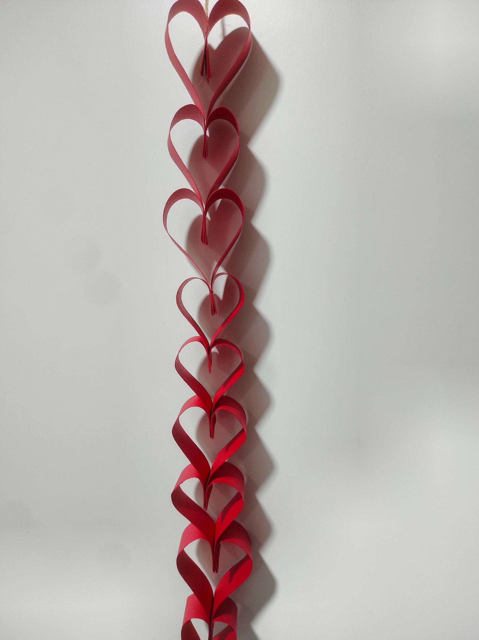 Handmade Heart Paper Chain / String of Hearts / Valentine's Day Photo ...