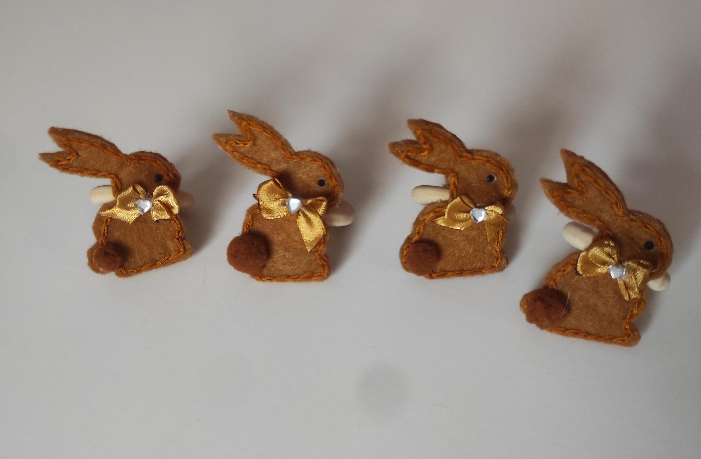 6 Portaposate Pasquali In Feltro BOFUNX | Con Coniglietto Per Tavola | Decorazioni Coltelli Forchette