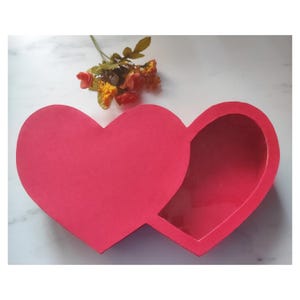 Duo de boîtes cadeau en forme de coeur - Remplir la fenêtre de charcuterie, de bonbons, de chocolat ou de fleurs - Idée cadeau pour la Saint-Valentin, un anniversaire ou des fiançailles