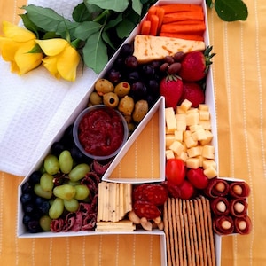 DIY Fillable letter and Number Charcuterie trays ( 35cm/14") for Birthday Party Gift Baby Shower table Wedding Anniversary decor Graduation