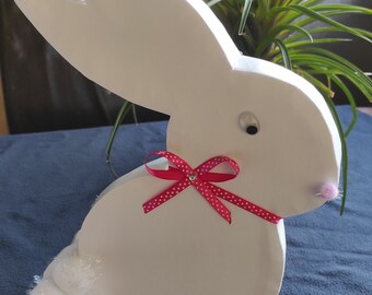 Caja de regalo de Pascua hecha a mano con forma de conejito: decoración de fiesta de conejo en 3D