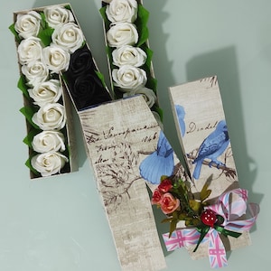 Elegante buzón con flores para regalar: iniciales y números personalizados, flores eternas, caja con monograma floral, cajas para el día de San Valentín, regalo festivo