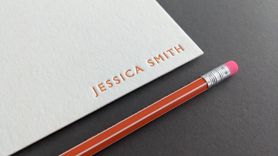 Personalised Letterpress Flat Notecards - Correspondence Cards - Choice ...