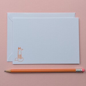 Ensemble de cartes pour notes plates A6 typographiques Fox. Paquet de 6. Enveloppes imprimées en option