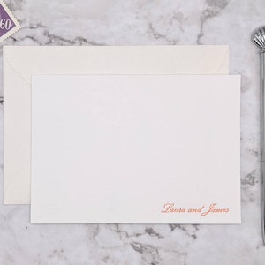 Personalised Script Letterpress Flat Notecards Correspondence Cards Choice of Ink Colour. Individual Couple Family Stationery image 2
