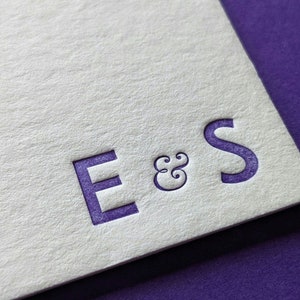 Tarjetas planas personalizadas con monogramas e iniciales impresas - Tarjetas de correspondencia - Color de tinta a elegir. Papelería para parejas.