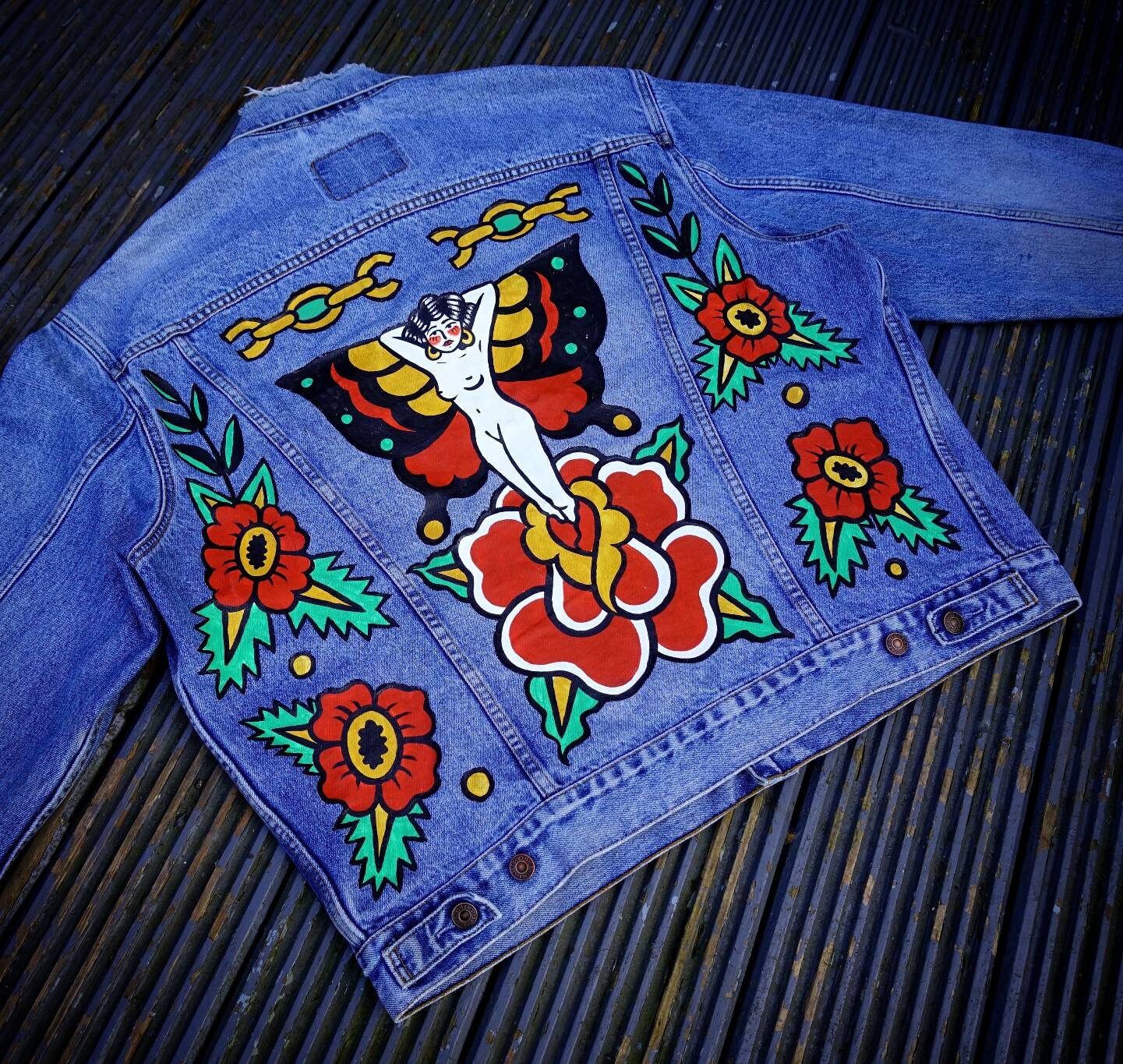 Hand Painted Custom Vintage Levis 