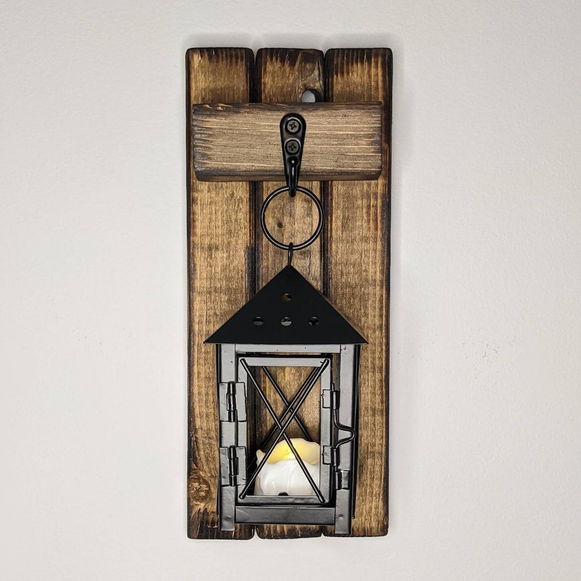 Rustic Lantern Wall Sconces multiple Stain Options Single Etsy