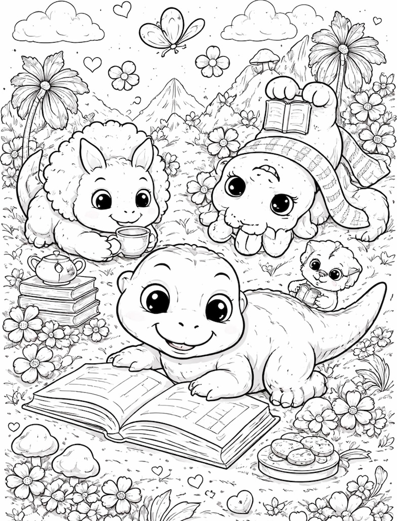 The Great Dino Coloring Book | 30 Page Printable Coloring Pages for ...