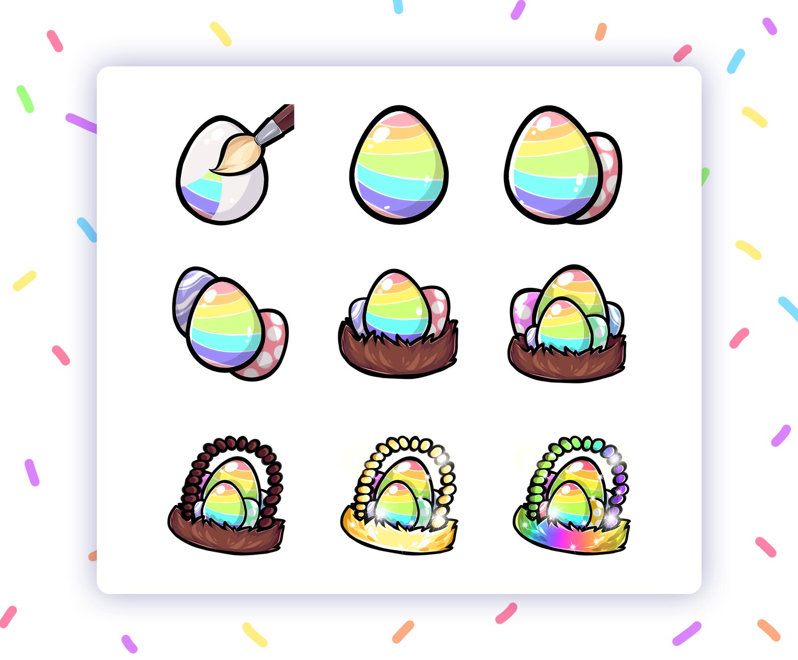 Cute Easter Egg Collection Twitch Sub Badges Bit Badges Etsy