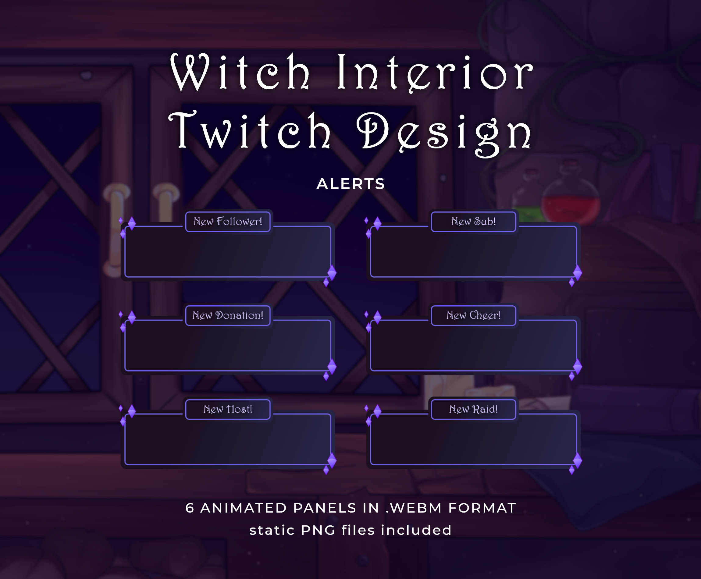 Witch Alerts Follow Sub Cheer Raid Host Donate Twitch Etsy Ireland
