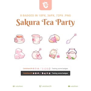 Sakura Tea Party | Sub/Bit Badges | Discord Role Badges | Twitch Discord Youtube