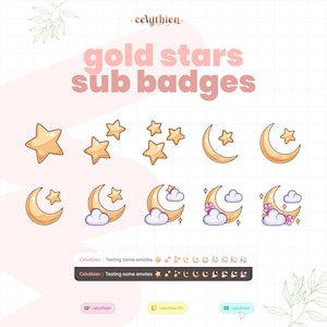 Insignias de suscripción/bits de Starry Night GOLD / Insignias de rol de Discord / Twitch Discord Youtube