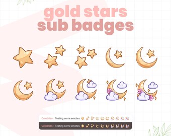 Starry Night GOLD | Sub/Bit Badges | Discord Role Badges | Twitch Discord Youtube