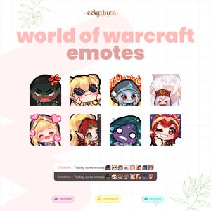 Warcraft Emote Bundle | Twitch Discord Youtube | Draka Chromie Sylvanas Whitemane Jaina Valeera Tyrande Alexstrasza