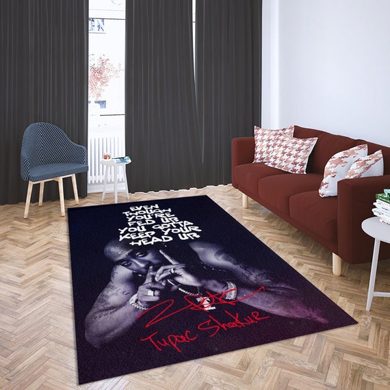 Tupac Shakur Area Rug Tupac Shakur Art Music Rapper Tupac | Etsy