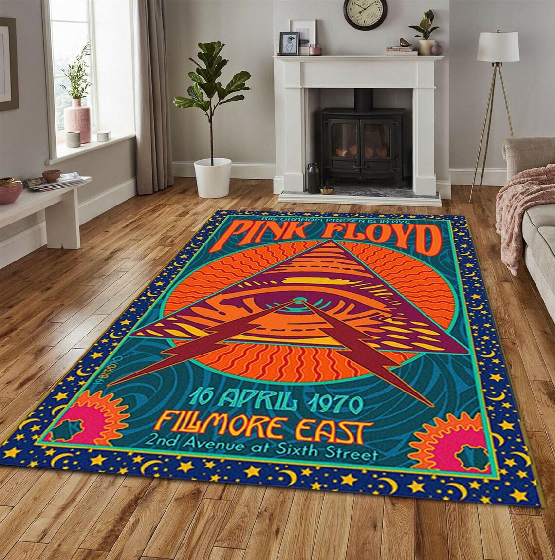 Pink Floyd 1970s Area Rug Legends Of Rock Collection Rug Etsy