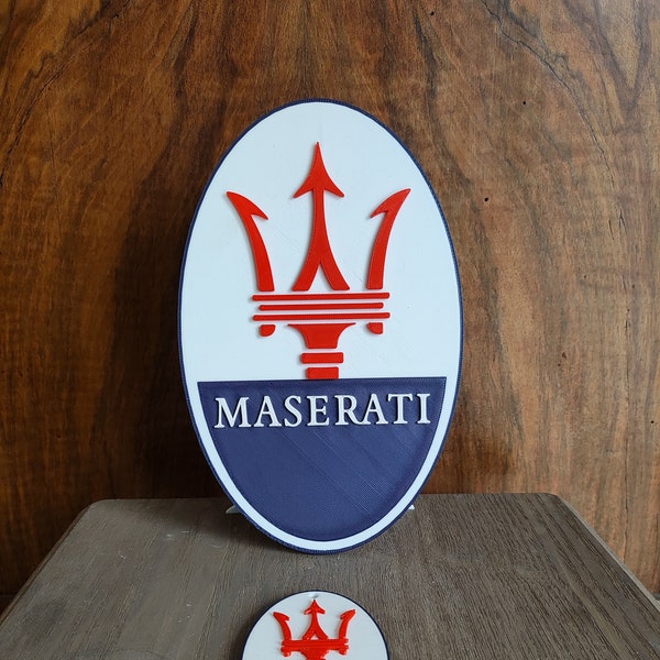 Maserati logo – 8 and 20 cm - 3D Print / Model 8cm - 1 bought = 1 offered