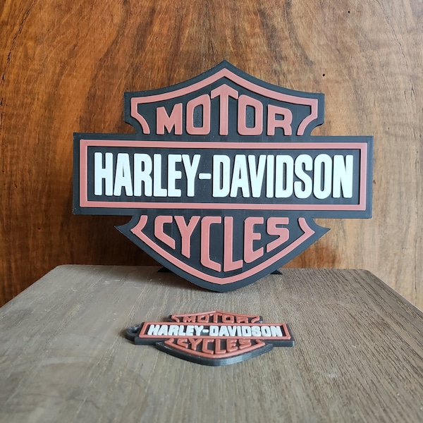 Logo Harley Davidson – 8 - 20 - 40 - 60 - 90 cm - 3D Print / Modèle 8cm - 1 acheté = 1 offert