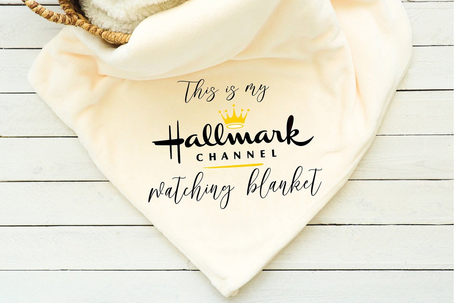 This is my watching blanket Hallmark watching blanket Etsy