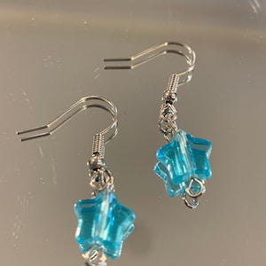 Blue star earrings