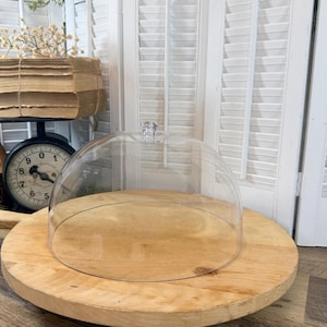 Clear Large Acrylic Dome Cloche for Display, Knob Top