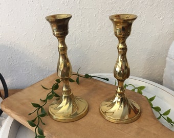 Candlestick Holders Candleholders Pair Of Ornately Hand Painted Black Lacquered Wood Candlesticks Gilded Floral Motif Taper Candle Holder Set Ukrainian Folk Art
