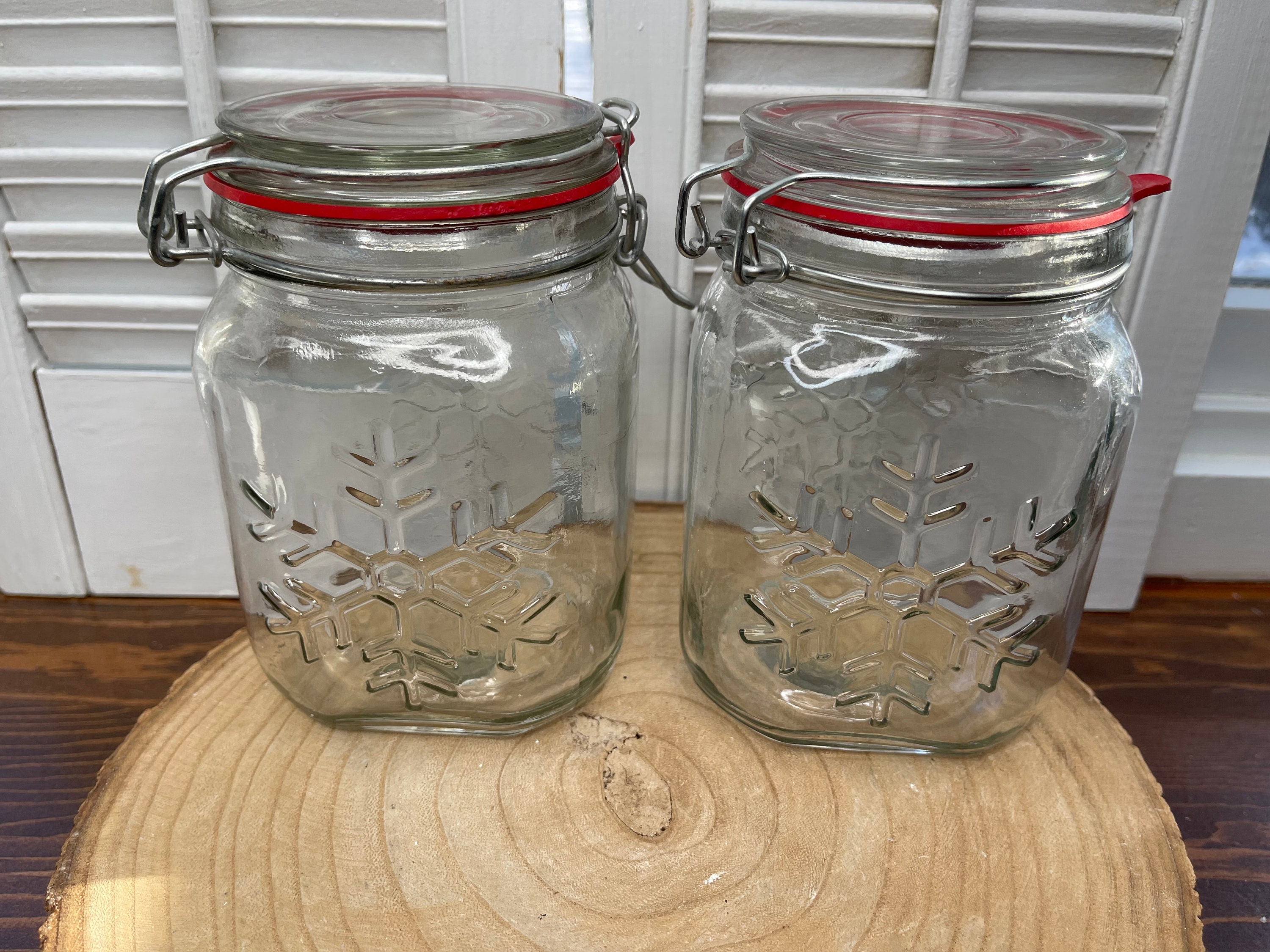 Glass Mason Clear Jar Honey Storage Jar Sugar Container Storage Canister  Decorative Glass Jar With Golden Metal Lid Brass Lid
