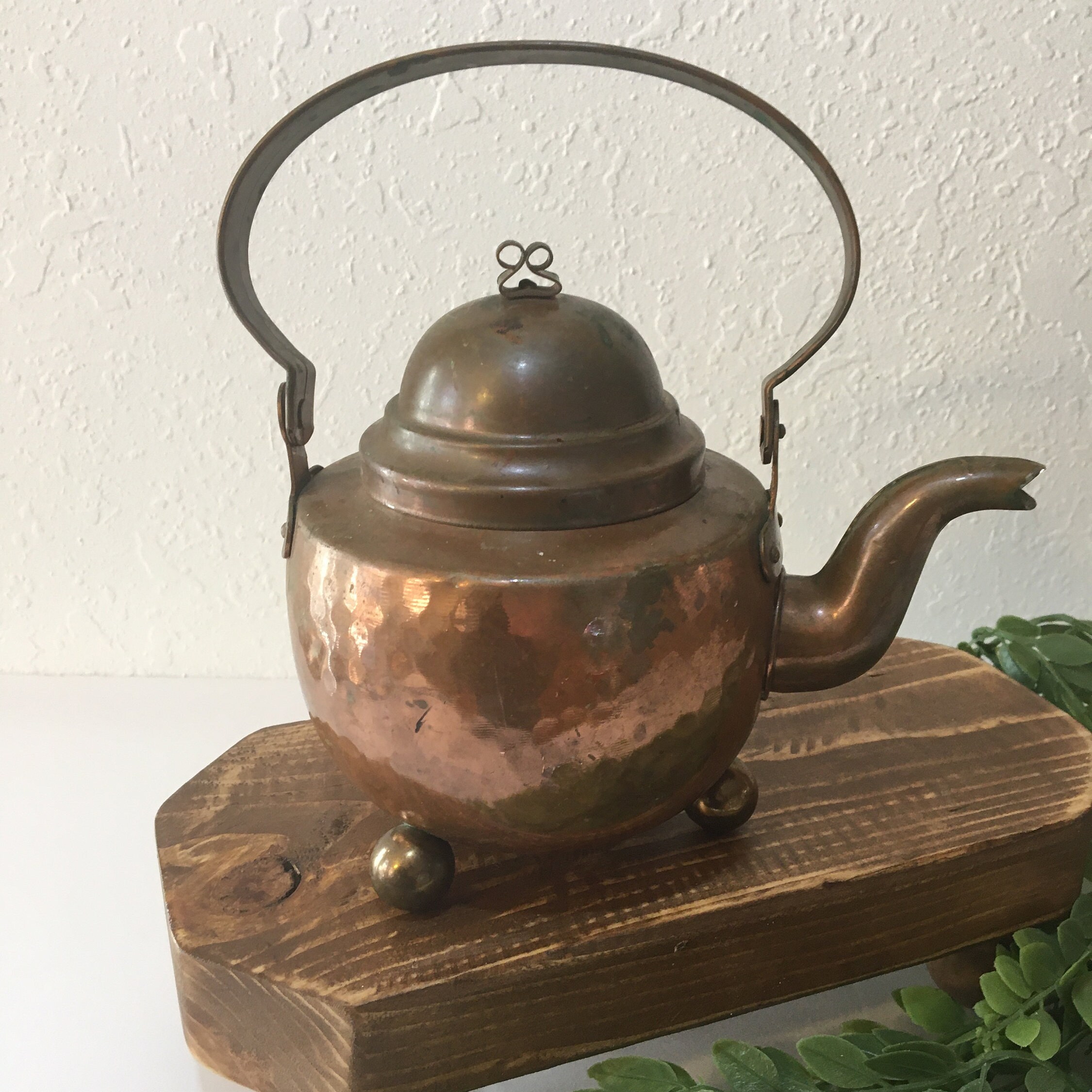 Vintage Copper Tea Kettle Small Tea Pot Teapot Copper Etsy