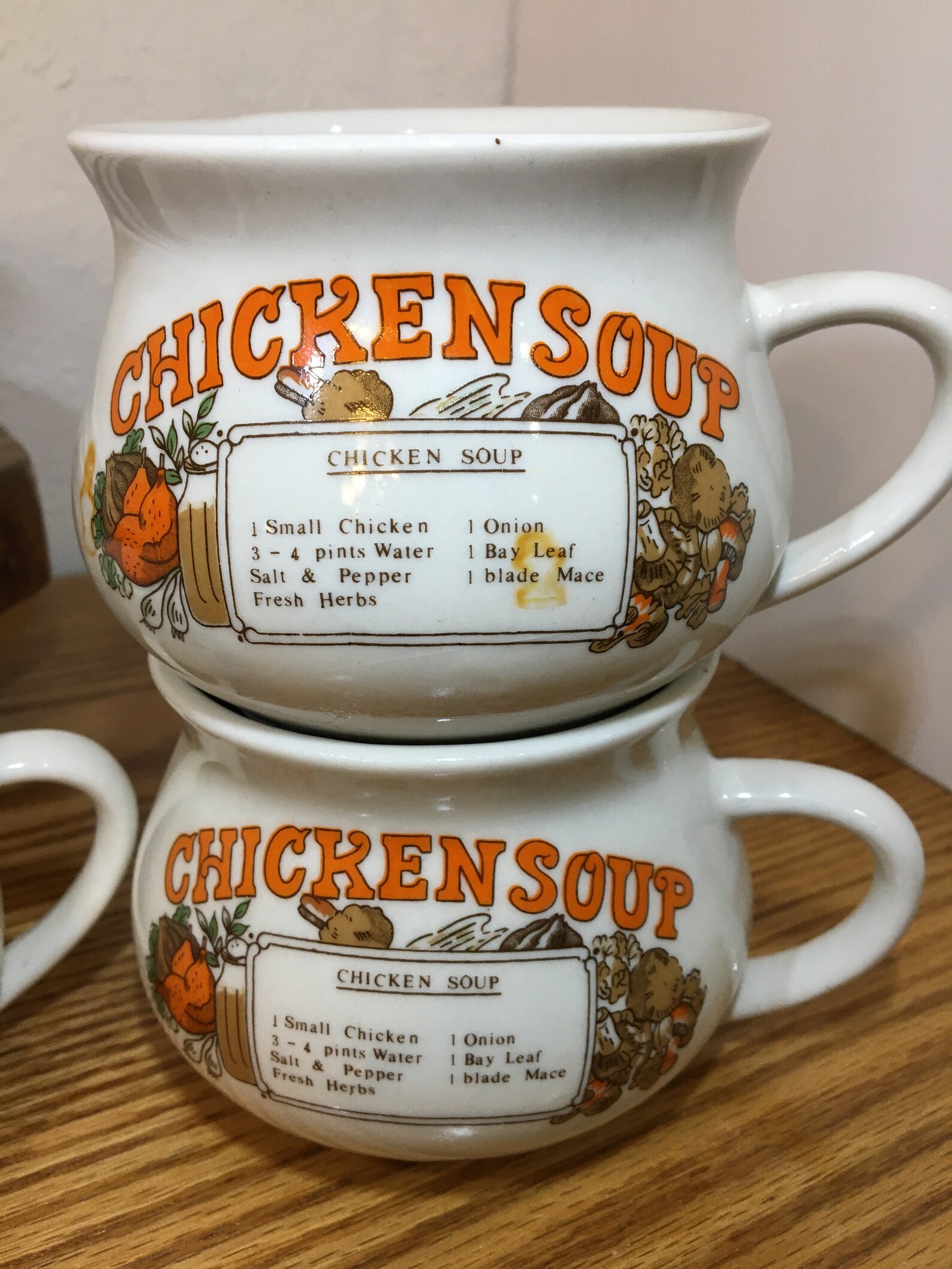 Vintage Soup Bowls with Recipes Soup Mugs Soup Bowls Etsy