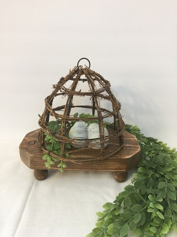 Wicker Cloche Cloche Farmhouse Decor Wicker Decor Wicker Etsy