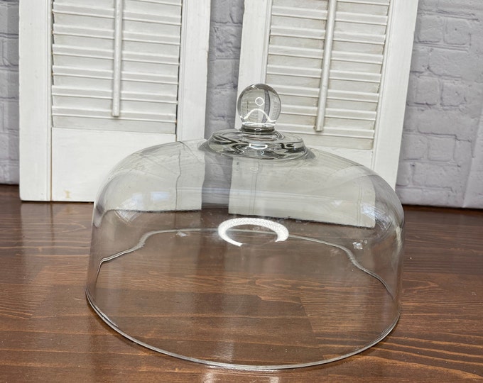 Large Display Glass Cake Cupcake Dome Cloche With Round Handle Etsy