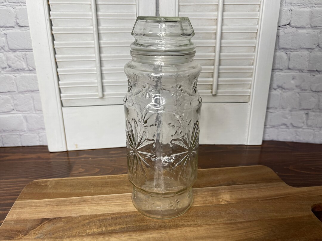 Clear Glass Round 1980 Planters' Peanut Jar Canister & Lid With Seal Etsy