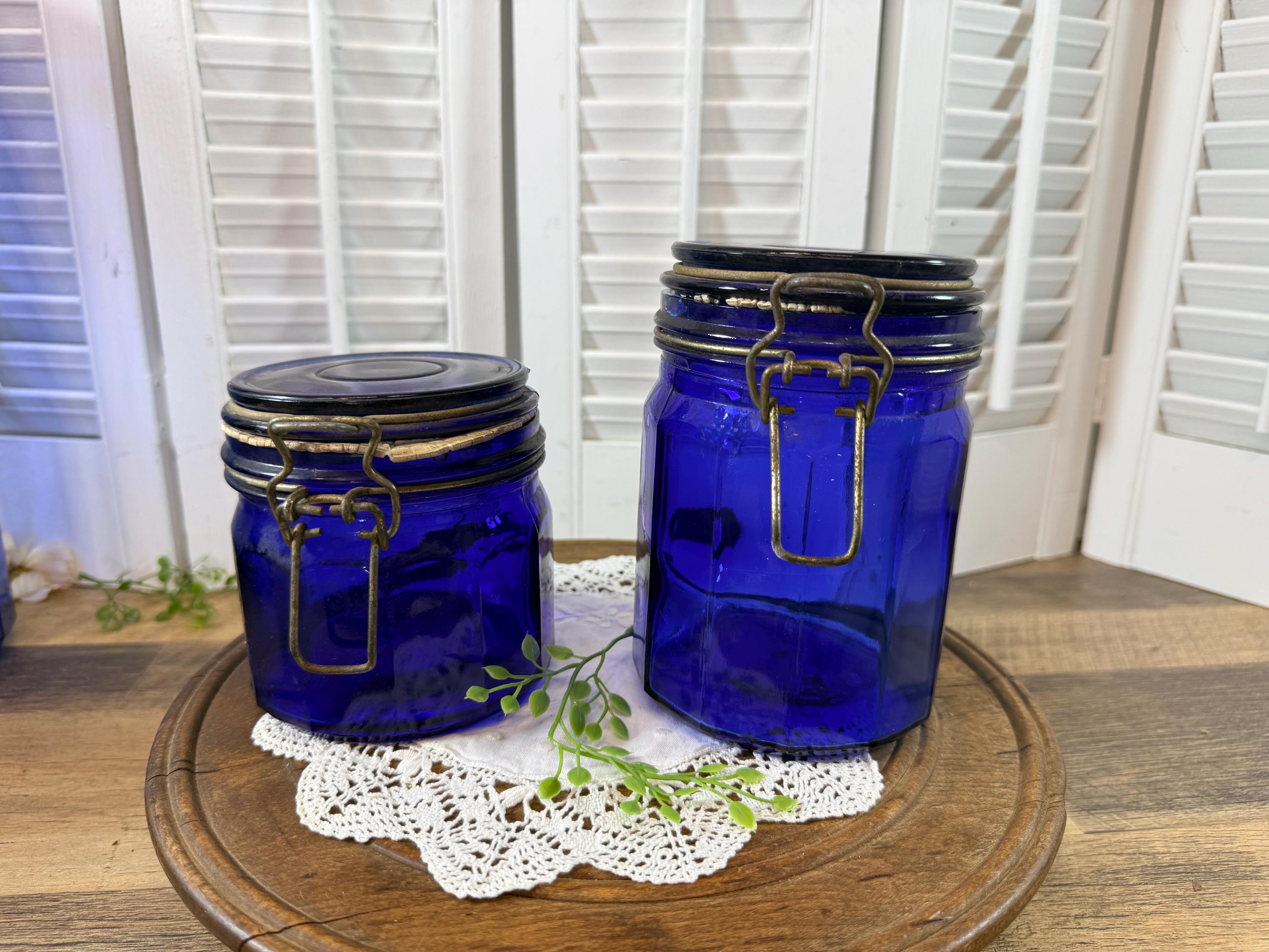 Vintage Ribbed Glass Jar With Lid - Etsy