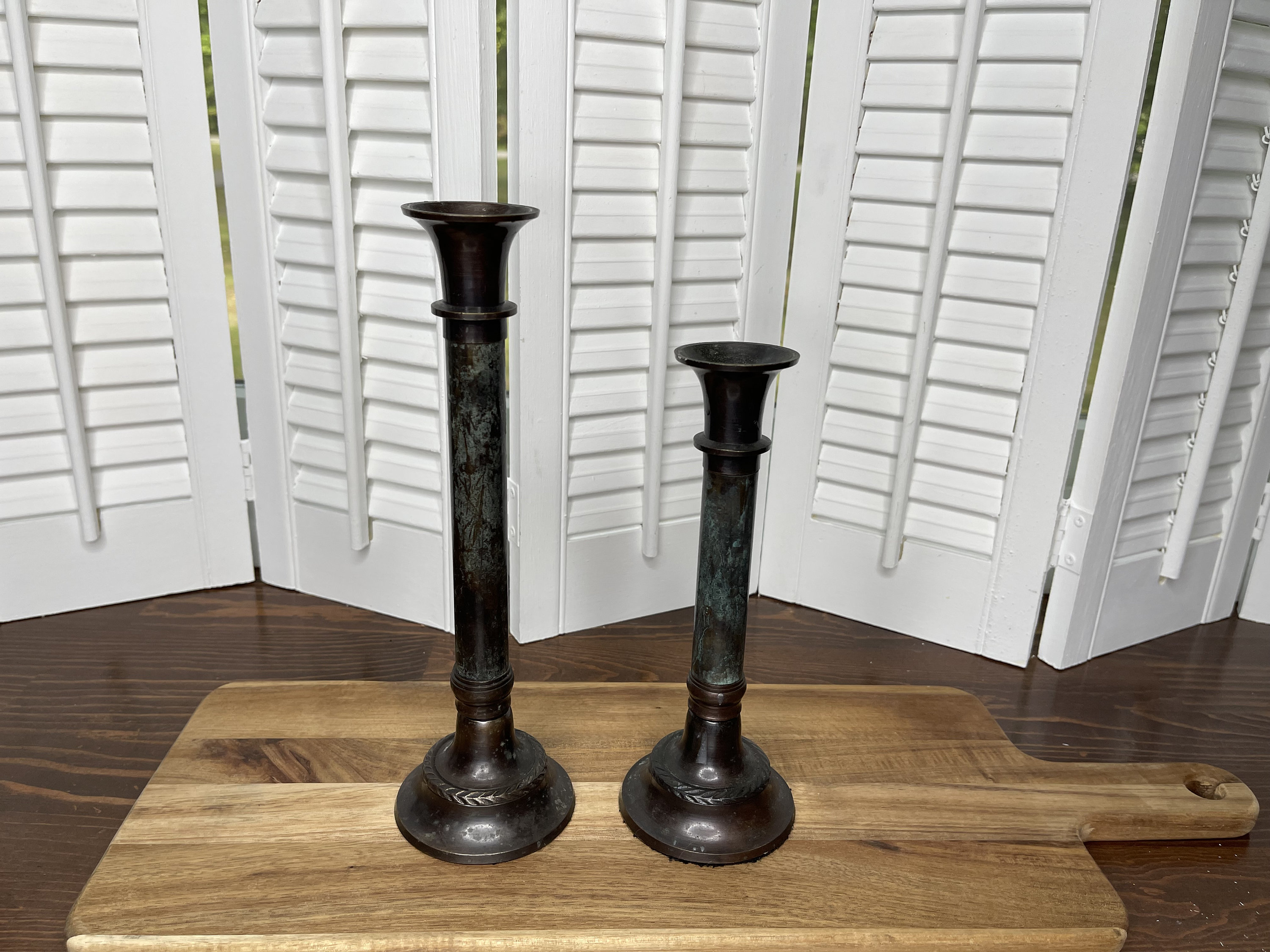 Vintage Metal Candlestick Holders, Set of 2, Made in India - Etsy