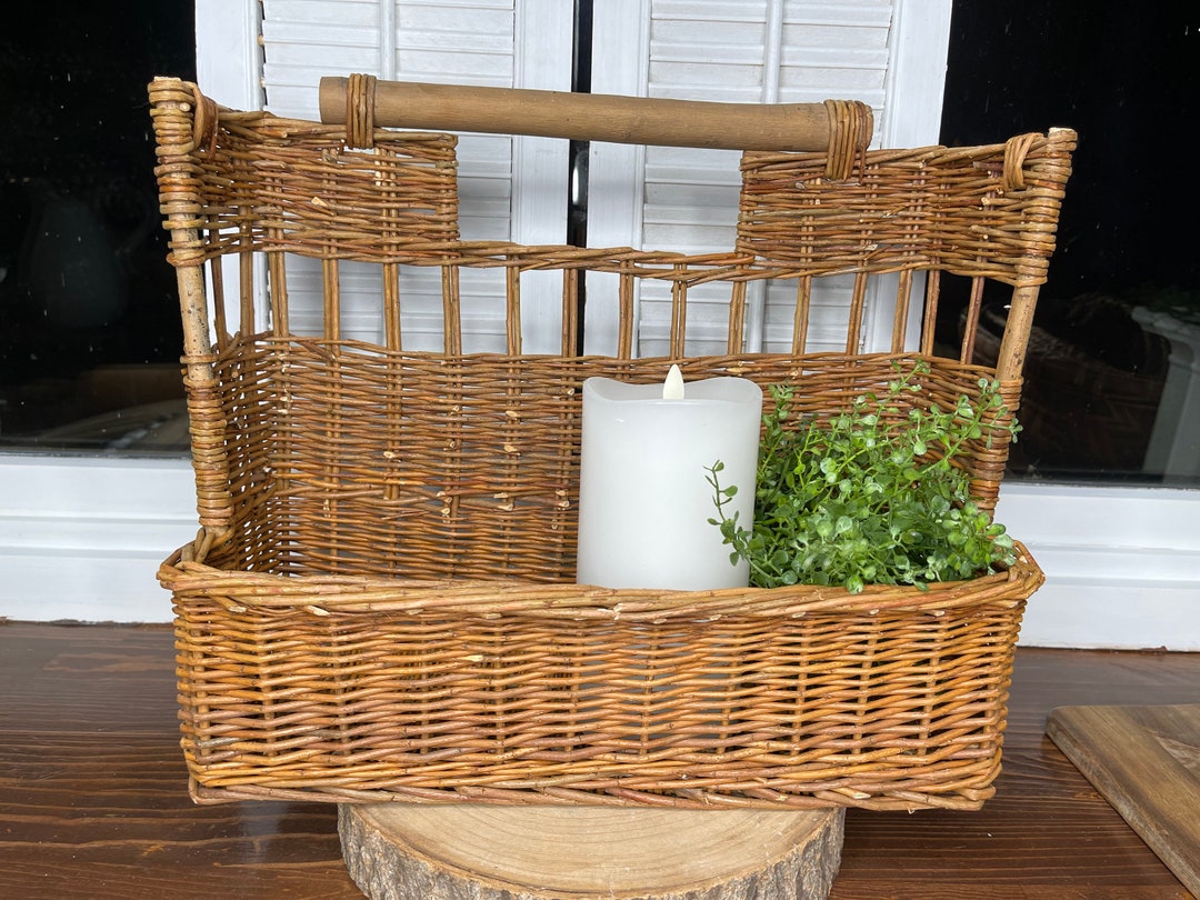 Vintage Hanging Basket Wall Pocket Basket Shelf Etsy